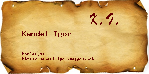 Kandel Igor névjegykártya